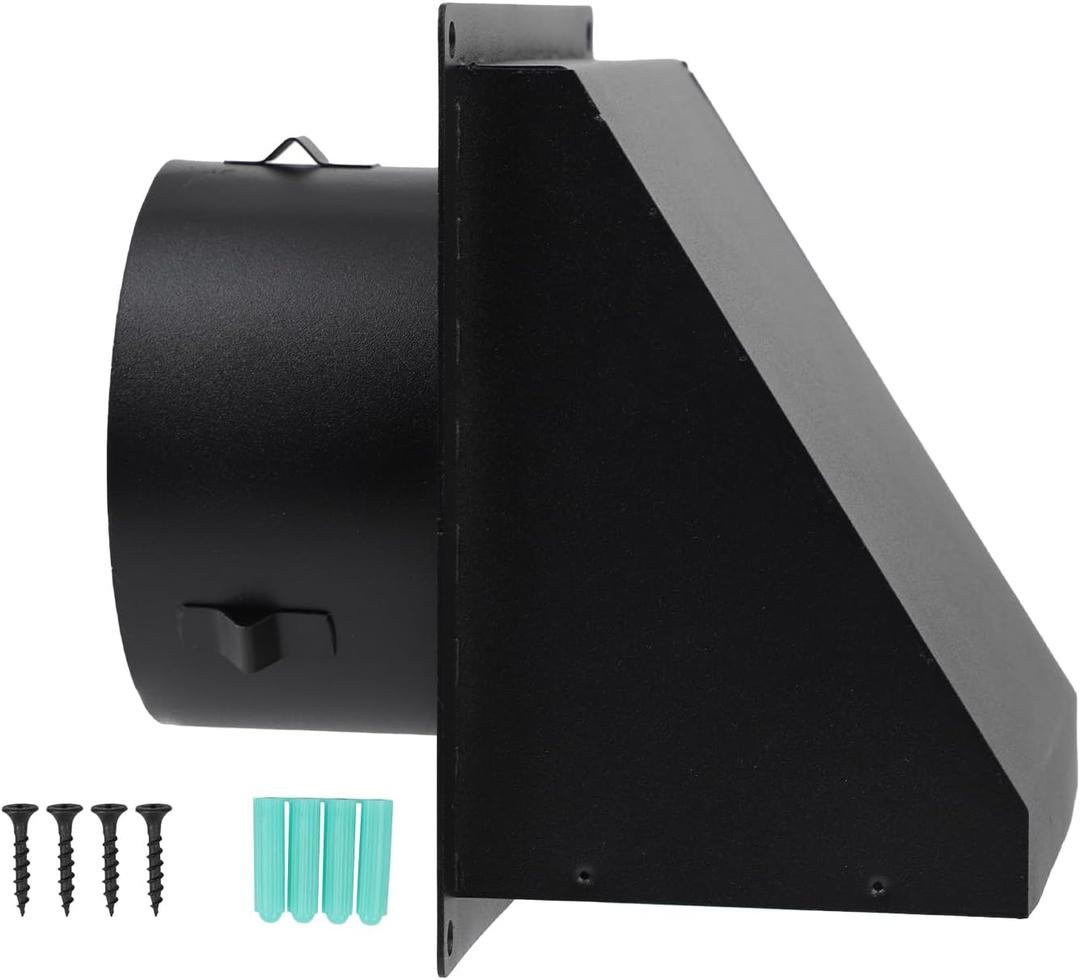 Dryer Vent Cover Outside - 4 Inch Stainless Steel Exterior Dryer Vent Cover with One-Way Damper, Weatherproof Fixed Mesh & Noise Reducing Rubber Gasket for Laundry Room, RV