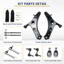 12Pcs Front End Suspension Kit Lower Control Arms for Subaru Forester 2014 2015 2016 2017 2018, Control Arm with Ball Joint Sway Bar Link Outer & Inner Tie Rod End Boots K622856 K622857