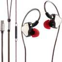 Linsoul 7Hz Salnotes Zero HiFi 10mm Dynamic Driver in-Ear Earphone IEM with Metal Composite Diaphragm Stainless Steel Faceplate Detachable 2Pin OFC Cable (Black, with Mic, Type C)