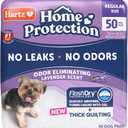 Hartz Home Protection Super Absorbent Odor Eliminating Lavender Scented No Leak Dog Pads, 50 count