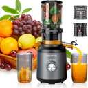 Juicer Machines, Cold Press Juicer with 4.2'' Large Feed Chute, Fit Whole Fruit Slow Juice Extractor Machine, 250W Masticating Juicers Easy To Clean, BPA Free, High Juice Yield