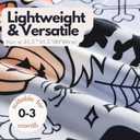 Newborn Baby Halloween Receiving Blanket Stretchy Knit Swaddle Set with Matching Headband and Beanie (Grey)