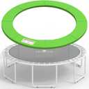 LANGXUN Universal Trampoline Repalcement Safety Pad, 8ft 10ft 12ft 14ft 15ft 16ft Waterproof Surround Spring Foam Cover for Round Frame (Green)