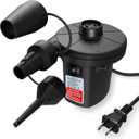 MAXEVER QuickFill Electric Air Pump with 3 Nozzles, AC 110V120V Portable Inflator Deflator for Inflatables Pool Float Toys Air Mattress Bed Couch Swim Ring Tube Raft, Black
