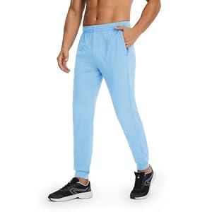 M MAELREG Mens Joggers Sweatpants with Zipper Pockets Lightweight Stretch Workout Athletic Track Pants for Men XL