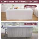 HolidayIdeas White Tablecloths for Rectangle 8 Foot Tables- 96 x 30 Inch - 4 Pack Fitted Tablecloths Polyester Fabric Table Cover for Parties, Wedding, Trade Show