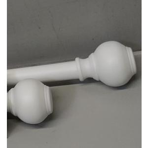 Window Curtain Rods 36 to 72 Inches, 1 Inch Diameter Adjustable Drapery Rod, Decorative Heavy Duty Curtains Rod with Fancy Round Finials for Living Room, Bedroom, Patio, Matte White