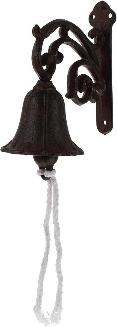 DOITOOL Vintage Cast Iron Doorbell 6.29 Inch Metal Bell Ringer Wall Mounted Decorative Bell for Home Garden Indoor Outdoor Use Rustic Style