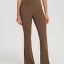 ODODOS Cloud Feeling Split-Hem Flared Pants for Women High Waisted Lounge Bootcut Yoga Pants - 31" Inseam, Brunette, Small 