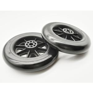 Universal Walker replacement wheels, 5”Caster Wheels, Axle mounting hole diameter: 5/ 16" (8MM), shaft height: 30MM, Universal Walker and Bariatric Walker replacement parts, Without Axle(1Pr, Black)