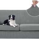 U-NICE HOME 2 Pieces Stretch Couch Cover Sofa Cover Washable Sofa Slipcover with Individual Seat Cushion for 2 Cushion Couch Sofa Pet Friendly(Sofa 2 Seat, Grey)