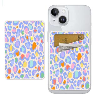 Phone Wallet, Leopard Pattern, Faux Leather, 2-Card Slot, Magnetic Closure, Unisex-Adults