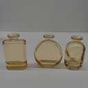 WHJY Amber Glass Vase Set of 3, Decorative Flower Vases for Centerpieces, Colored Bud Vases, Small Geometric Vases for Wedding, Home Dcor