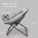 Urban Lifestyle Canvas Oversized Polycanvas Saucer Chair, Grey, 36.2 inches L x 36.2 inches W x 31.9 inches H