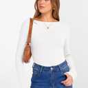 ANRABESS Women's Boat Neck Long Sleeve Shirts Rib Knit Slim Fitting Tops Basic Tees 2026 Casual Comfy Fall Outfits Clothes White X-Large