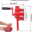 Sumnacon Hand Crank Siren Manual Operated Air Raid Siren with Foldable Handle for Sporting Events, Emergency Sturdy Waterproof Aluminum Alloy Tornado Sirens Portable Loud Volume Emergency Sirens, Red