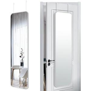 SCWF-GZ 47x14 Mirror Rectangle Full Body Length Door Hanging Wall Mounted Metal Frame Dressing Make-up Mirrors for Entryway Bedroom Bathroom Living Room 47 14 inch Silver
