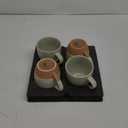 Mora Ceramic Large Latte Mug Set of 4, 16oz - Microwavable, Porcelain Coffee Cups With Big Handle - Modern, Boho, Unique Style For Any Kitchen. Microwave Safe Stoneware - Earl Grey