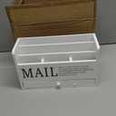 Juvale 3 Tier Wooden Mail Desktop Organizer & Sorter with Storage Drawer - for Office and Home Keep Mail, Letters, Files, Supplies Neat Organized White 11 Inches.