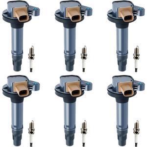 UF646 Ignition Coils and Spark Plugs Set Compatible with Compatible with Ford 2011-2015 F150, 2015-2017 Expedition, 2013-2017 Explorer, 2013-2015 Lincoln MKS MKT, Set of 6