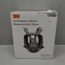 3M Full Facepiece Reusable Respirator 6800, NIOSH, Large Lens, ANSI High Impact Eye Protection, Silicone Face Seal, Four-Point Harness, Comfortable Fit, Painting, Dust, Chemicals, Medium