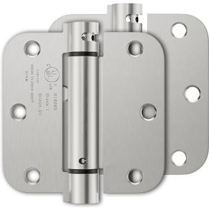 Luxbaro 2 Pack Self Closing Door Hinges 3.5 Inch, Spring Door Hinge with 5/8'' Radius Corners, Adjustable Tension for Garage, Front Door, Back Door, for Left and Right Hand Door, UL Listed