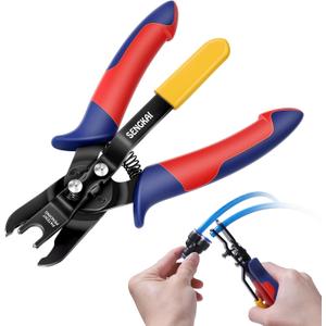 Air Line Removal Tool for 1/4”, 5/16” Push to Connect Fittings, Push-Fit Air Hose Fittings Disconnect Pliers, Quick Connect Release Pliers for 6mm, 8mm Pneumatic Connectors