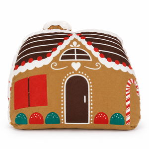 Gingerbread House Embroidered Velvet Pillow 18x18