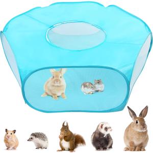 Small Animal Playpen, Guinea Pig Playpen, Foldable Hamster Cage Tent with Zipper Cover, Waterproof Play Yard Fence for Hamster Rabbit Kitten, Indoor Small Pet Exercise Pen