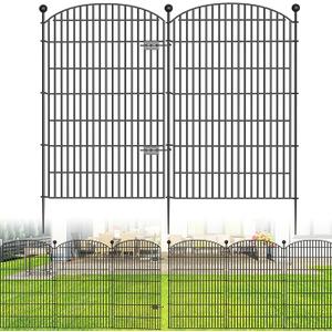 No Dig Decorative Garden Fence 8 Panels, 48 in (H) x 20.8 ft (L), Dog Fence Outdoor for Yard, Rustproof Metal Animal Barrier Ground Stakes Fencing for Garden, Patio, Flower Bed