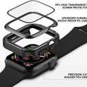 2 x 3-in-1 Silicone Band and Rugged Case Compatible for Apple Watch Bands 44mm 45mm 46mm 42mm 40mm 41mm, Sport Strap and Protective Cover with Screen Protector for iWatch Series 11 10 9 8 7 6 5 4 SE3