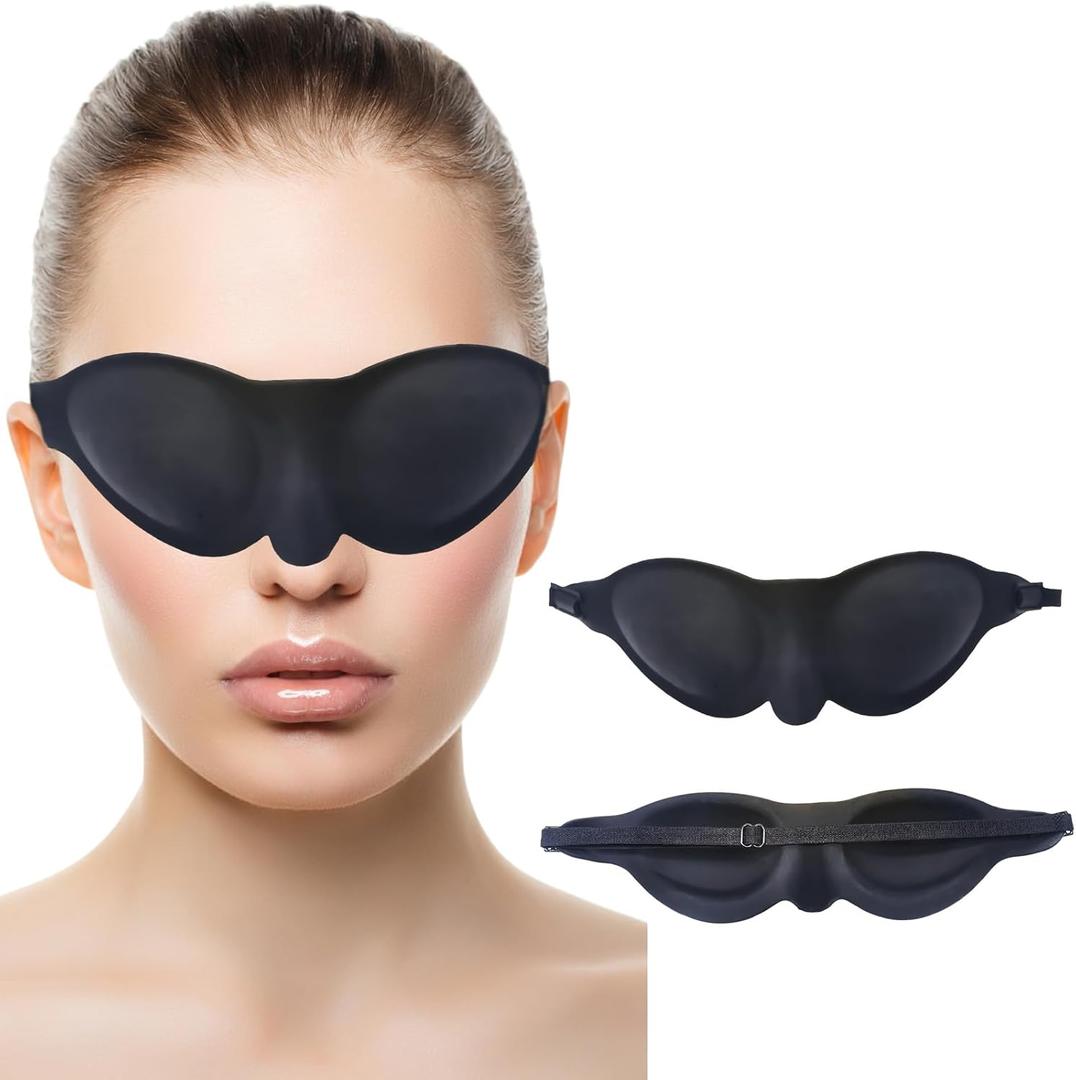 Moisture Chamber Glasses for Dry Eyes  Soft Silicone Sleep Goggles, Reusable & Lightweight Sleep Mask, Custom Fit for Comfort (Black)