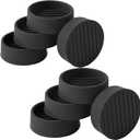 1.5x1.5 Round Rubber Furniture Caster Cups, Anti-Sliding Furniture Pads Bed Stopper Floor Protectors with Grip - Protect Any Flooring (8 Pcs Black)