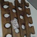 Ripeng 4 Pcs Wall Mounted Wood Stemware Rack Champagne Holder Rustic Wine Glass Hanging Shelf Wood Floating Glassware Wall Holder for Party Kitchen Bar Organizer 17 x 3 x 0. 8 Inch (Dark Brown)
