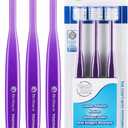 Brilliant Specialty Adult Round Toothbrush for Sensitive Mouths to Support Chemo and Other Sensory Oral Care Needs with Ultra Soft Bristles, Violet, 3 Pack
