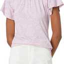 Amazon Essentials Women's Classic-Fit Cape Sleeve Open Crewneck T-Shirt (Lilac Animal), XS 