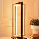 EDISHINE LED Table Lamp, 3 Color Temperatures Bedside Lamp (3000K 4500K 6000K), 750LM Stepless Dimmable Nightstand Lamp for Living Room Bedroom Office, Dual-Frame Rectangle, Angle Adjustable