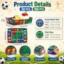 100 PCS 2026 World Soccer Tournament Cup Food Boats Soccer Birthday Party Supply World Football Sport Themed Paper Serving Trays Boxes Disposable Holder for Team Baby Shower Sport Birthday Party Favor