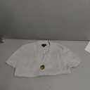URBAN REVIVO Women's Cardigan Sweaters Short Sleeve V Neck Gold Button Down Cropped Knit Casual Summer Tops (Medium, Grey)