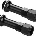 8AN Female Flare to 7/8-20 Carb Carburetor Inlet Fitting Adapter 3 Inch Extended Length Aluminum Black, Pack of 2