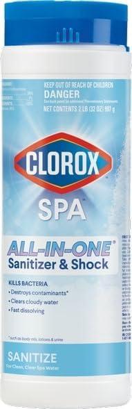 Clorox Pool&Spa Spa Water All-in-One Sanitizer & Shock, Destroys Contaminants, Clears Cloudy Water, 2LB (Pack of 1)