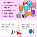 Yinder 24 Pcs Teacher Stamps for Classroom Self Inking School Classroom Stamps Gifts Bulk for Teachers Elementary Colorful Motivational Encouraging Supplies(Cute Animal)