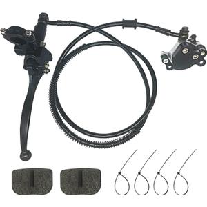 50 Inch Upgraded Hydraulic Brake Master Cylinder Caliper System with Brake Pads for 97cc 2.8HP Baja DoodleBug Dirt Bug DB30 Blitz Mini Bike Mini Moto On Left 7/8" Handlebars Parts (BLACK)