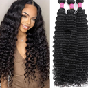 Deep Wave Human Hair Bundles - 20/22/24 Inch Deep Curly Brazilian Virgin Wet & Wavy Bundles - 3 Pack 12A Human Hair Extensions