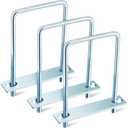 Dunzy 3 Pcs Square U Bolts Zinc Plated, Heavy Duty Carbon Steel U Bolt Industrial and Scientific Supplies for Boat Trailer Tube, Rectangular Wood and Metal Objects (3/8'' X 4'' X 7'')