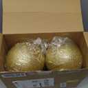 Liliful 4 Pcs Large Outdoor Christmas Ornaments Plastic Jumbo Fillable Balls Ornament Big Xmas Tree Hanging Decoration for Home Outside Holiday Lawn Yard Party (Glitter Gold)