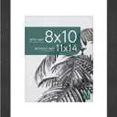 MCS Studio Gallery 11x14 Matted Photo Frame with 8x10 Picture Display, Black Woodgrain Engineered Wood Vertical & Horizontal Wall Hanging Large Picture Frame for Photos & Art Prints (1-Pack)