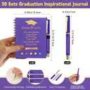 Dinifee 30 Set 2026 Graduation Gift Bulk Inspirational Spiral Journal with Sticky Note Motivational Pen Thank You Notebook Gel Pen Gift for Student Teacher College Graduate Party Favor (Purple)