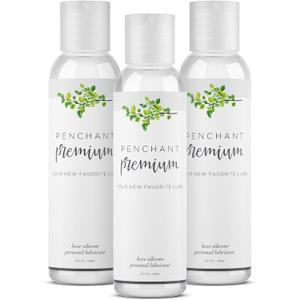 Penchant - Premium Silicone Personal Lubricant for Men, Women and Couples - Unscented, Latex-Safe, Hypoallergenic and Paraben Free, 3 Pack, 12Fl Oz Total