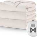 Sunbeam Royal Ultra Fleece Heated Electric Blanket Full Size, 84" x 72", 12 Heat Settings, 12-Hour Auto Shut-Off, Cream